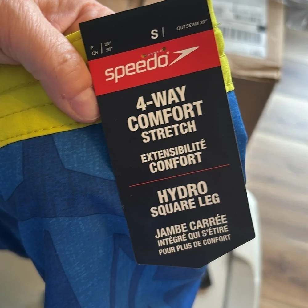 NWT Speedo Men's Swim Trunk Knee Length Boardshort Bondi Printed, 20